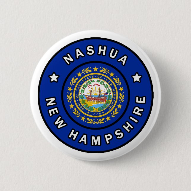 Nashua New Hampshire 2 Inch Round Button (Front)