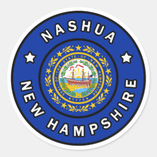 Nashua New Hampshire Classic Round Sticker