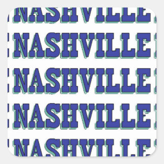 Nashville Blue Block Square Sticker