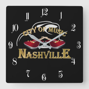 Nashville. City of music Square Wall Clock