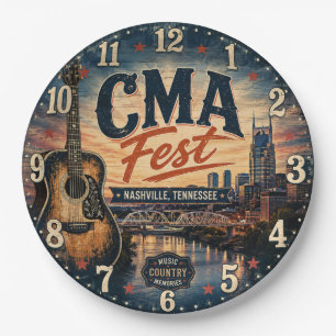 Nashville CMA Fest Country Music Tennessee Gift Paper Plate