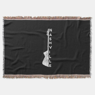 Nashville Guitar Country Music Lovers Gifts Throw Blanket