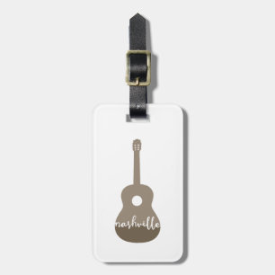Nashville guitar luggage tag