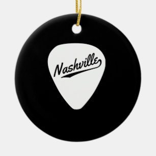 Nashville Guitar Pick Ceramic Ornament