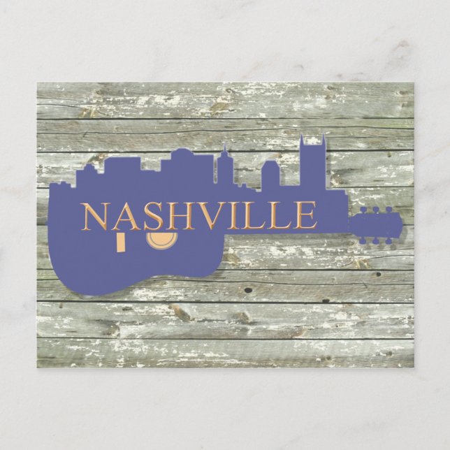 Nashville Guitar Skyline Postcard (Front)