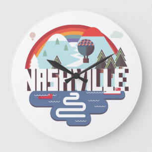 Nashville In Design Large Clock
