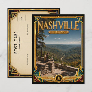 Nashville Indiana Vintage Art Deco Golden Age Postcard