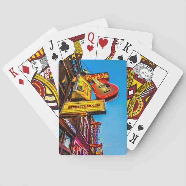 Nashville Lower Broadway Photo Playing Cards (Back)