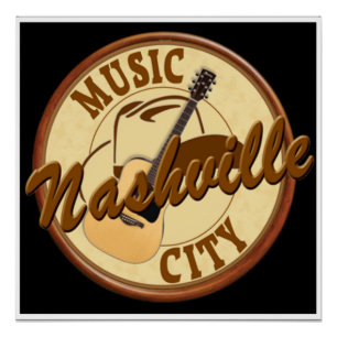Nashville Music City 20" x 20" Poster