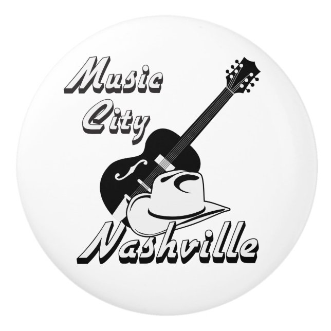 Nashville. Music city Ceramic Knob (Front)