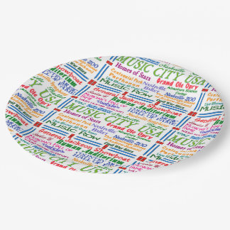 Nashville Music City Paper Plate