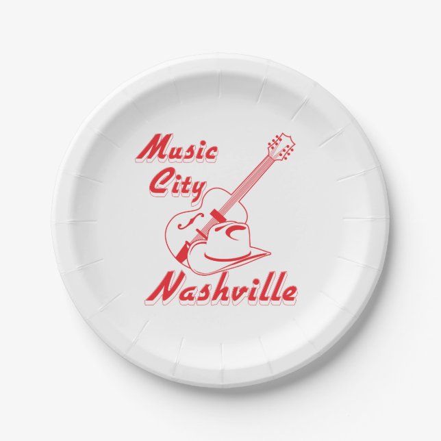 Nashville. Music city Paper Plate (Front)