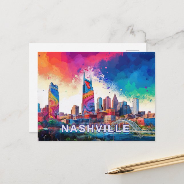 Nashville Music City Postcard  (Front/Back In Situ)