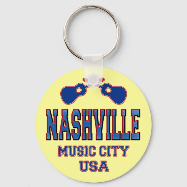 Nashville, Music City USA Keychain (Front)