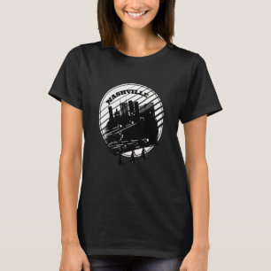 Nashville Music Guitar USA Skyline Silhouette Outl T-Shirt