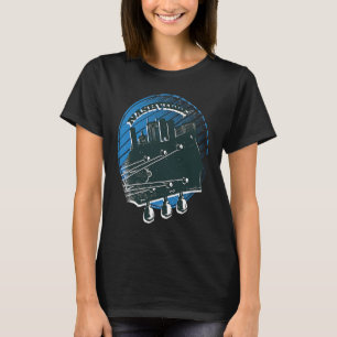 Nashville Music Guitar USA Skyline Silhouette Outl T-Shirt