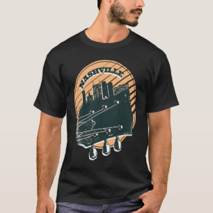 Nashville Music Guitar USA Skyline Silhouette Outl T-Shirt