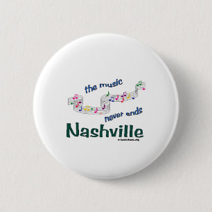 Nashville Music Notes 2 Inch Round Button