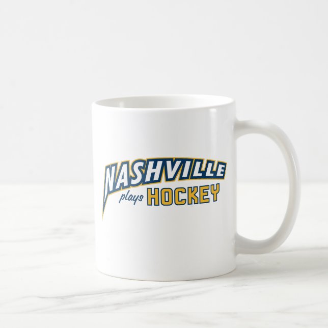 Nashville Plays Hockey White Mug (Right)