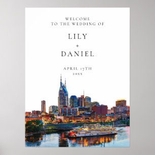 Nashville Riverfront Wedding Welcome Sign
