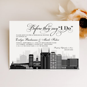 Nashville Skyline Before They Say I Do Rehearsal Invitation