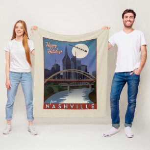 Nashville Skyline Fleece Blanket
