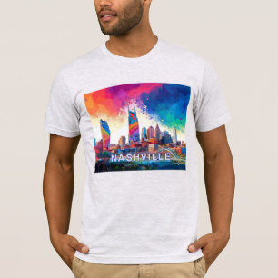 Nashville Skyline Graffiti Art  T-Shirt