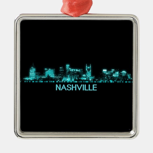 Nashville Skyline Metal Ornament (Front)