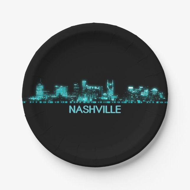 Nashville Skyline Paper Plate (Front)