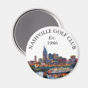 Nashville Skyline Personalized Golf Club Name Magnet