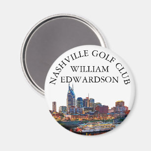 Nashville Skyline Personalized Golf Club Name Magnet