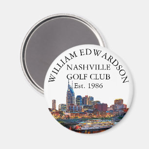 Nashville Skyline Personalized Golf Club Name Magnet