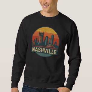 Nashville Skyline Retro Sunset Badge – Vintage Sweatshirt