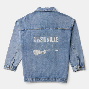 Nashville Skyline Tennessee Country Music Guitar P Denim Jacket