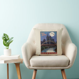 Nashville Skyline Throw Pillow