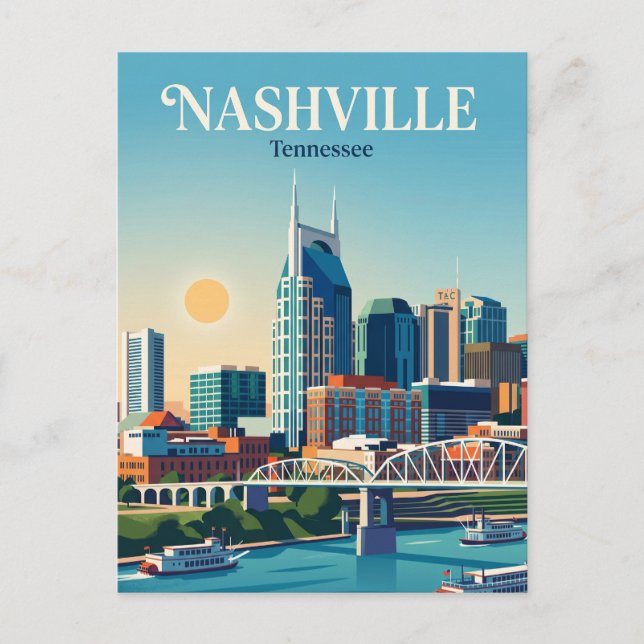 Nashville Skyline USA Postcard (Front)