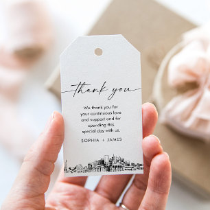Nashville Skyline Wedding Thank You Favour Tag