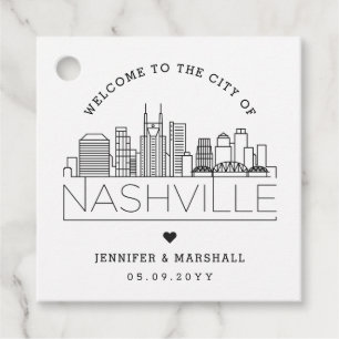 Nashville Skyline   Wedding Welcome Favour Tags