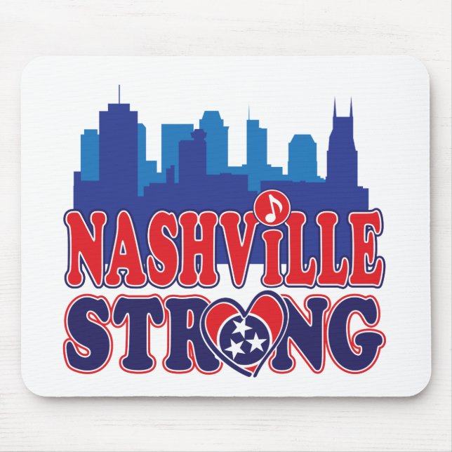 Nashville-Strong-Skyline-and-Music-Note Mouse Pad (Front)