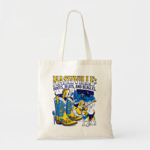 Nashville Tennessee Boots Beats and Beagles Tote Bag