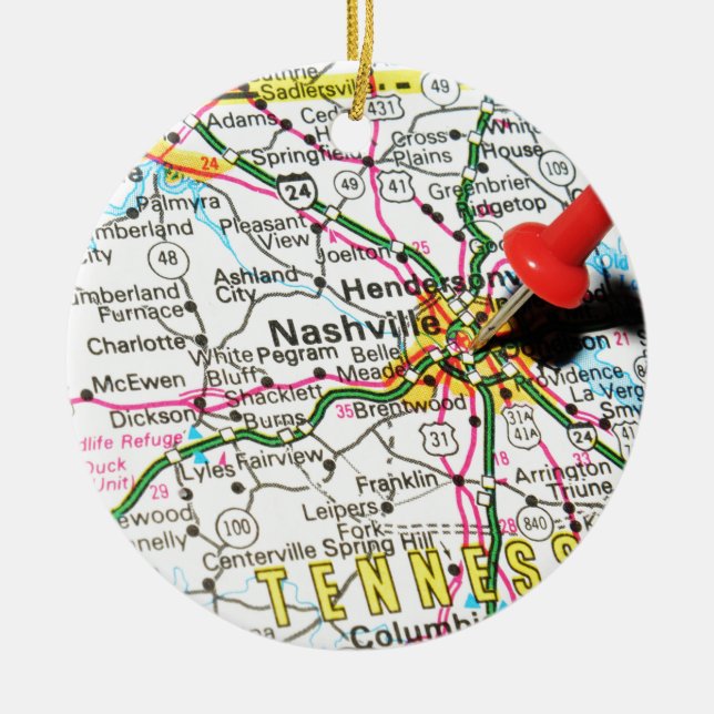 Nashville, Tennessee Ceramic Ornament (Front)