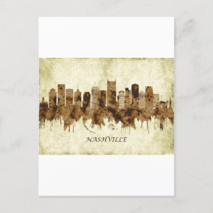 Nashville Tennessee Cityscape Holiday Postcard