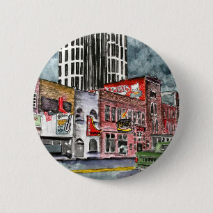 nashville tennessee country music capital art 2 inch round button