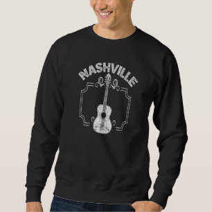 Nashville Tennessee Country Music  Retro Guitar Pl Sweatshirt