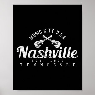Nashville Tennessee Country Music Usa Shirt Gift  Poster