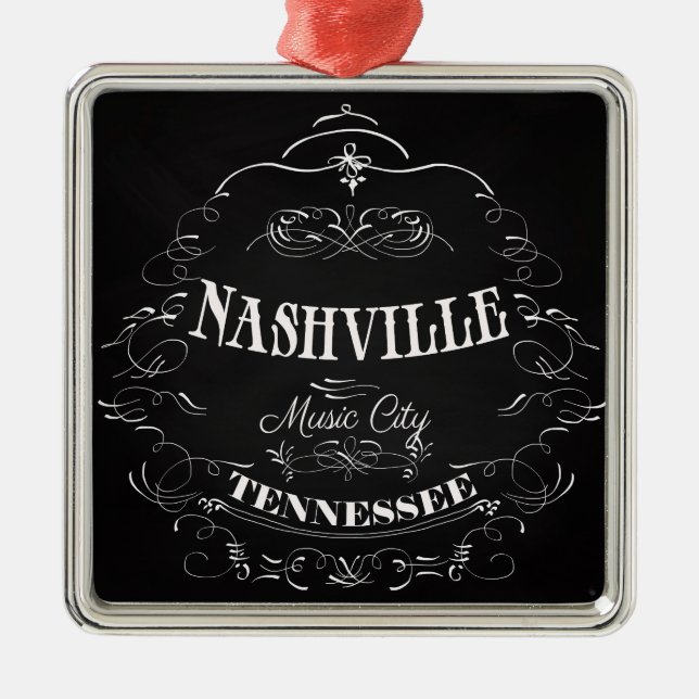 Nashville, Tennessee - Music City Metal Ornament (Front)