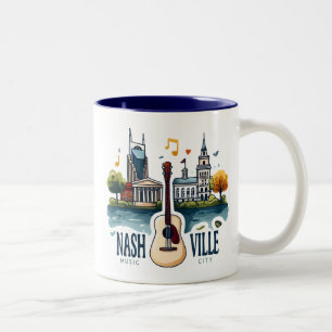 Nashville Tennessee Music City Two-Tone Coffee Mug