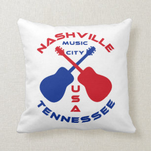 Nashville, Tennessee Music City USA Throw Pillow