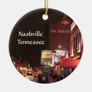 Nashville Tennessee Music Row Downtown Ceramic Ornament