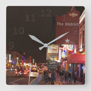 Nashville Tennessee Music Row Downtown Square Wall Clock